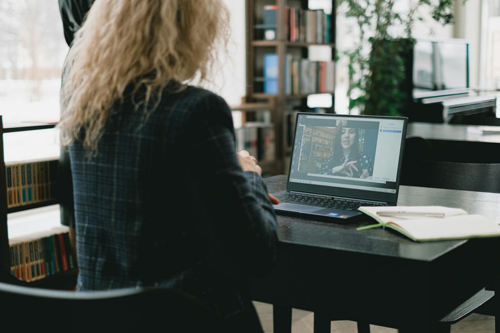 woman using a laptop