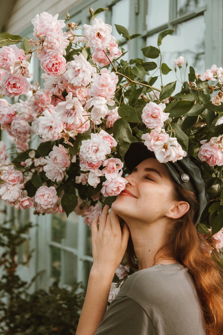 Rediscover Yourself: 10 Gentle Ways to Reconnect with Who You Are 14 beautiful woman near pink flowers Rediscover Yourself: 10 Gentle Ways to Reconnect with Who You Are